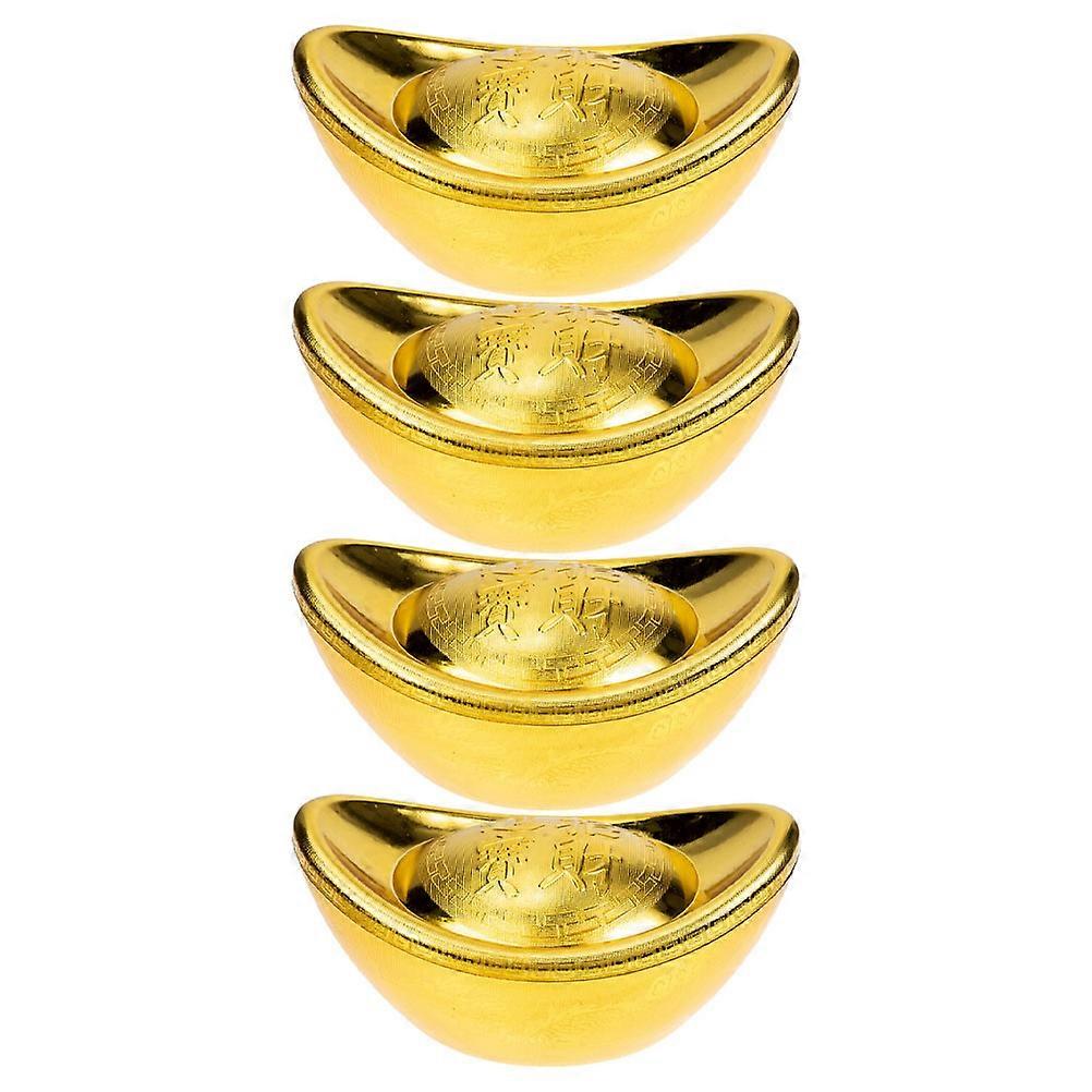 سبيكة حلوى مربع محاكاة صناديق سبيكة الكبار الأصدقاء عشاق ذهبي 14.50X7.80X6.00CM سبائك شكل حلوى مربع 4 قطع