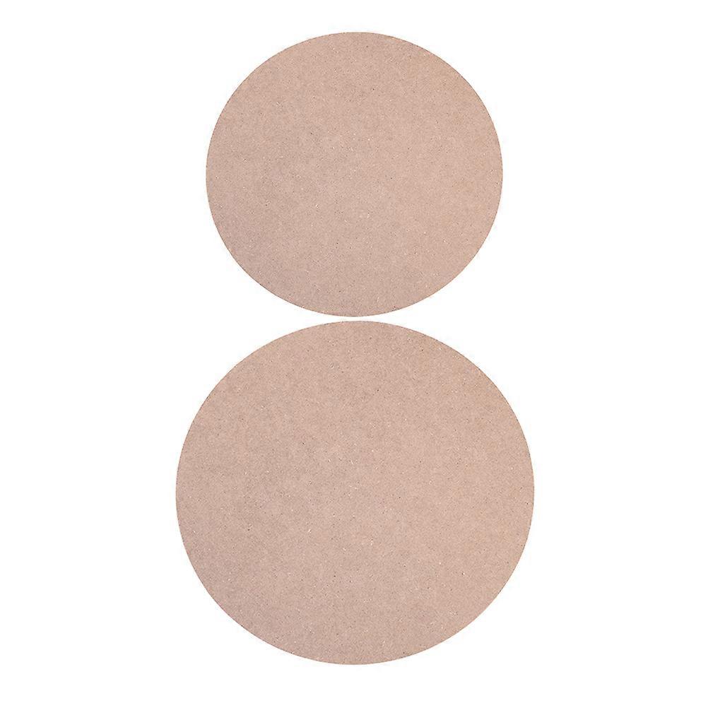 Khaki Pottery Board with Smooth Surface for Decoration Dual Sizes 2pcs Circular Throwing Plate 7.87x0.39x7.87 Inches