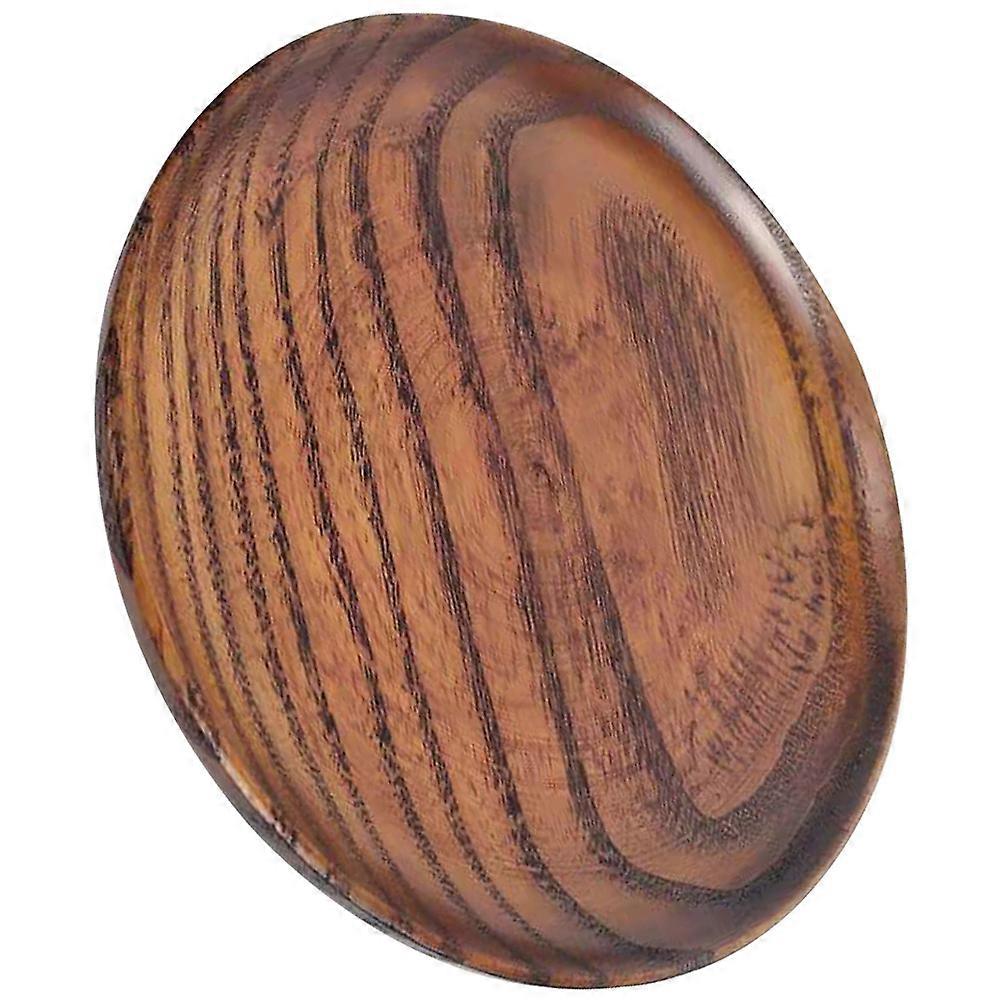 Wood Plate Server Fruit Serving Salad Serving Tableware Home Use 15X15X2CM Round Shape 1Pack