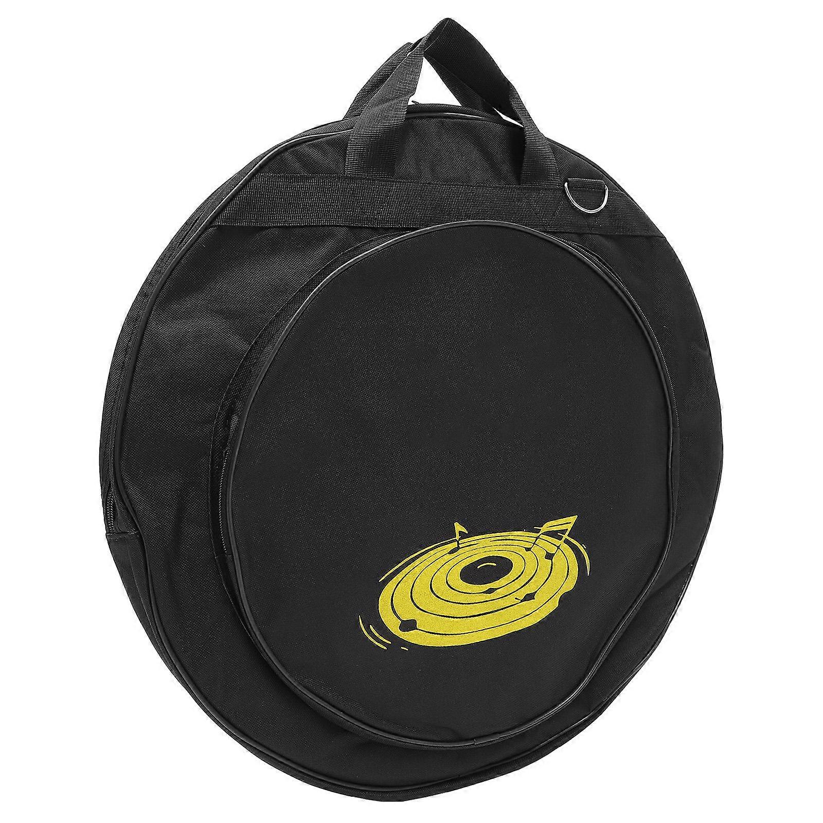 Round Cymbal Case Bag with Carry Handle for 2pcs Cymbal Set Holder Carrier