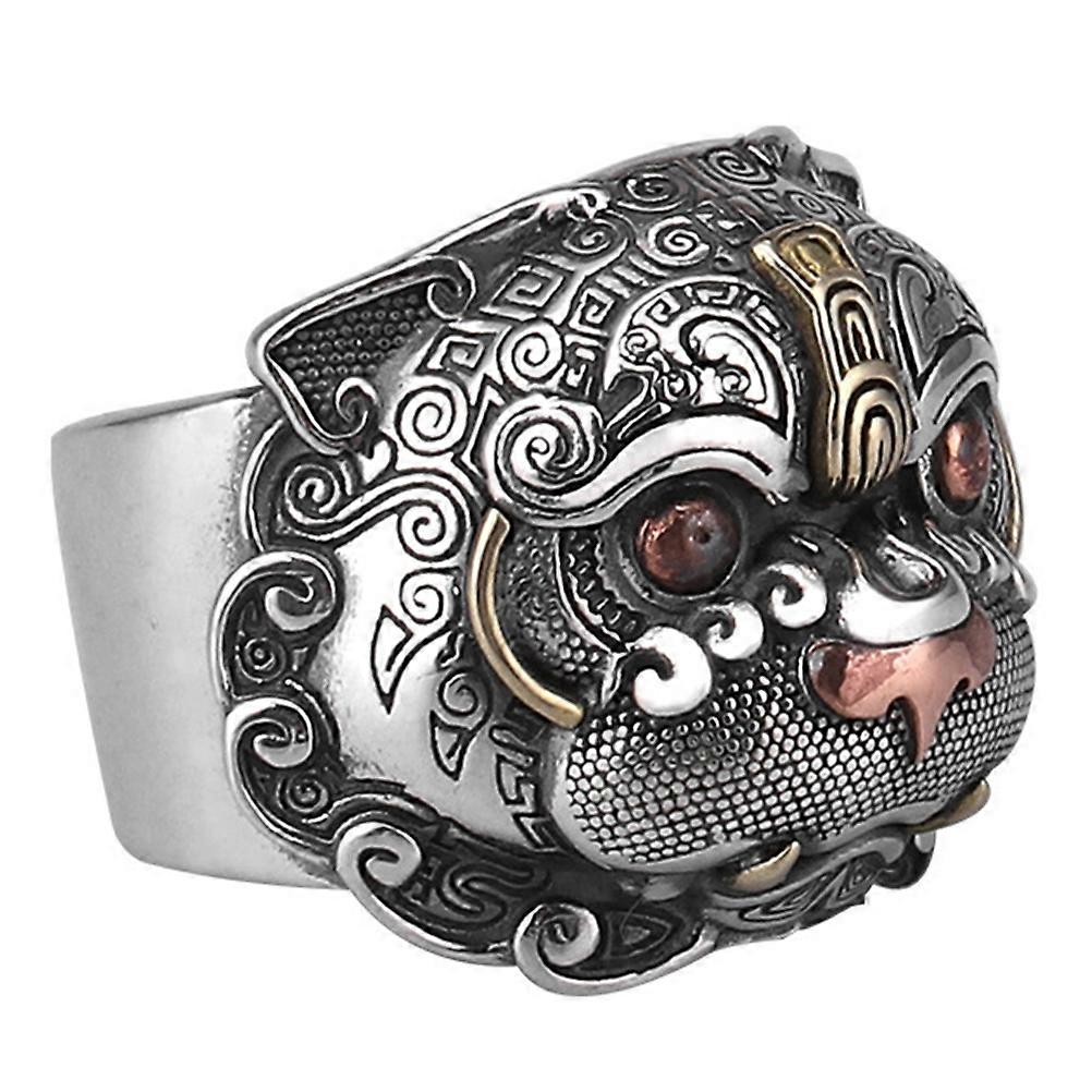 Punk Ethnic Pi Yao Wealth Ring Vintage Jewelry for Women Unique Design Daily Wear Durable Accessory for Luck & Health Chic Finger Ring