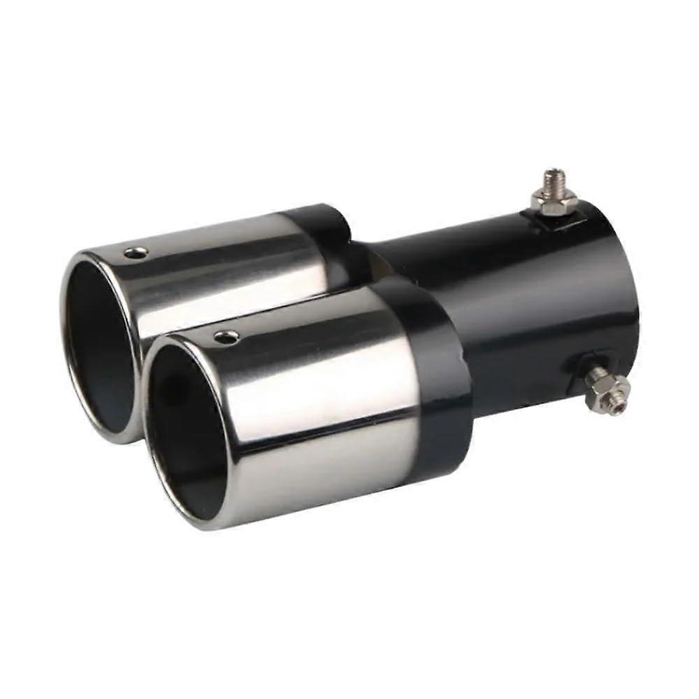 Auspuffblende 1PCS Auto Twin Exhaust Tip Trim Dual Pipe Design Rear Tail Liner Compatible with Various Models ColorA