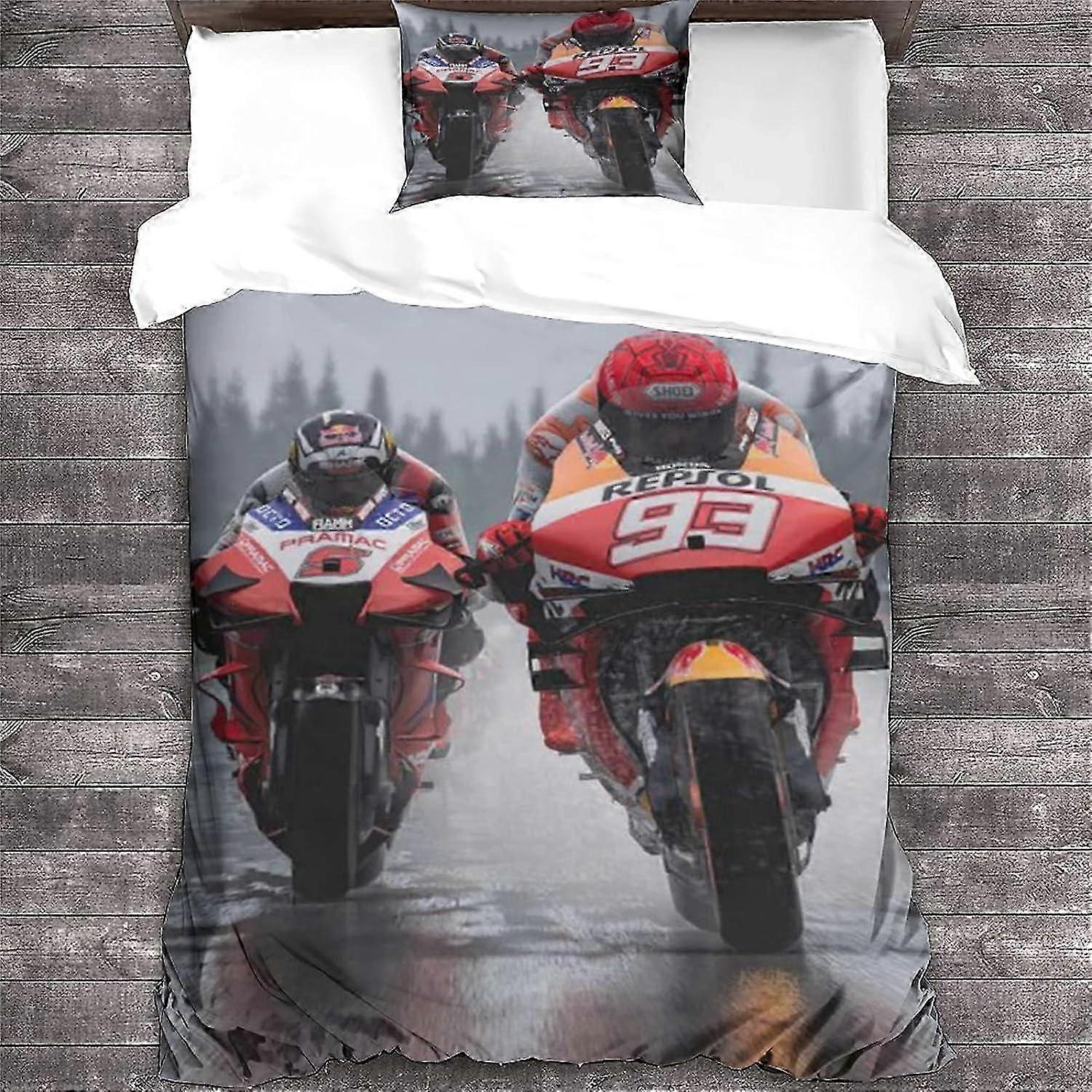 2025 Motogp Zestaw pościeli Części do motocrossu Łóżko motocyklowe z poszewką na kołdrę dla chłopców, dziewcząt i nastolatków Pojedyncze 135*200 CM