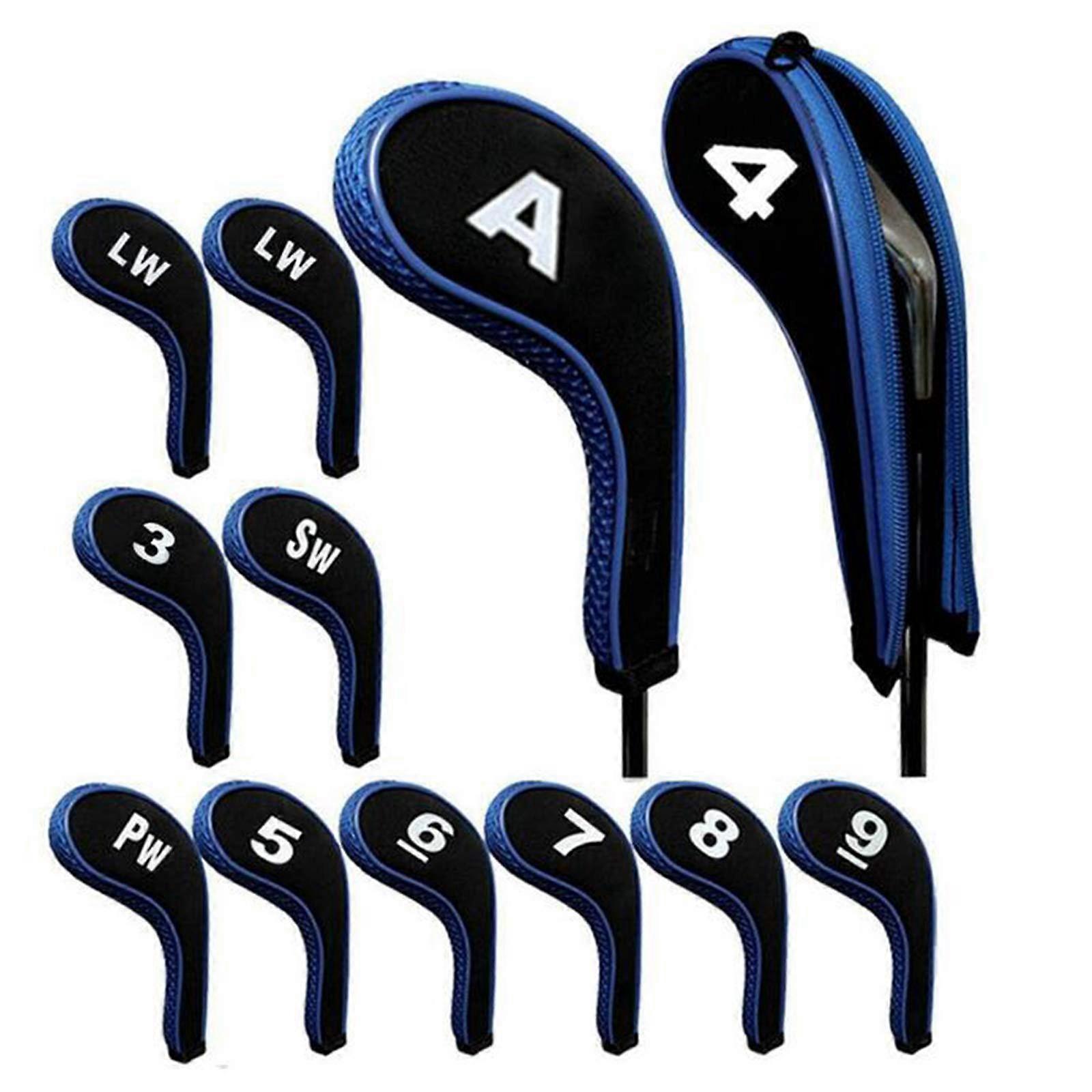 Golf headcover protector, wedge head long neck with zip, easy to put on and take off, for all golf lovers, blue.