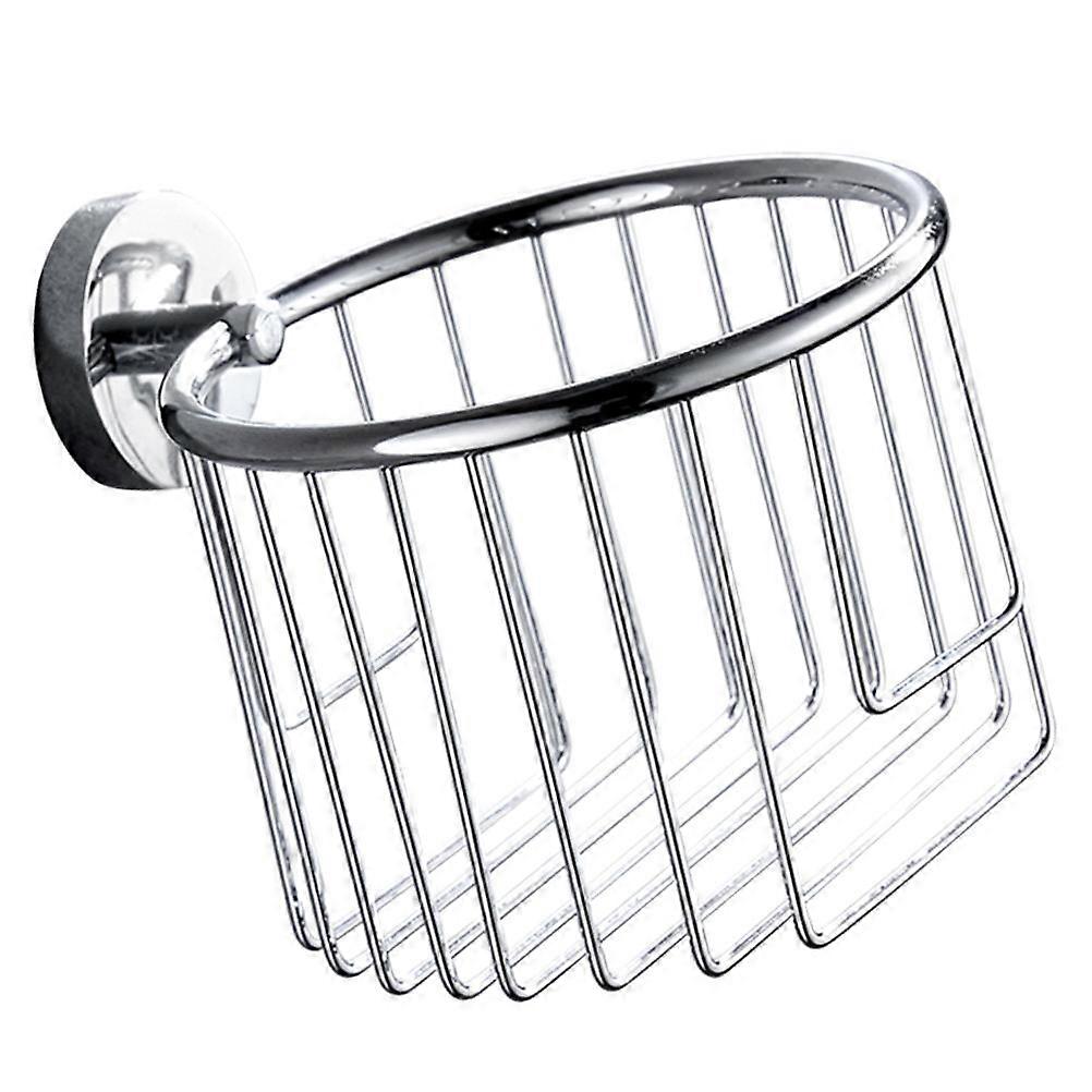Wall Mounted Tissue Holder in Silver Stainless Steel for Home with Simple Design and Smooth Lines 1pc