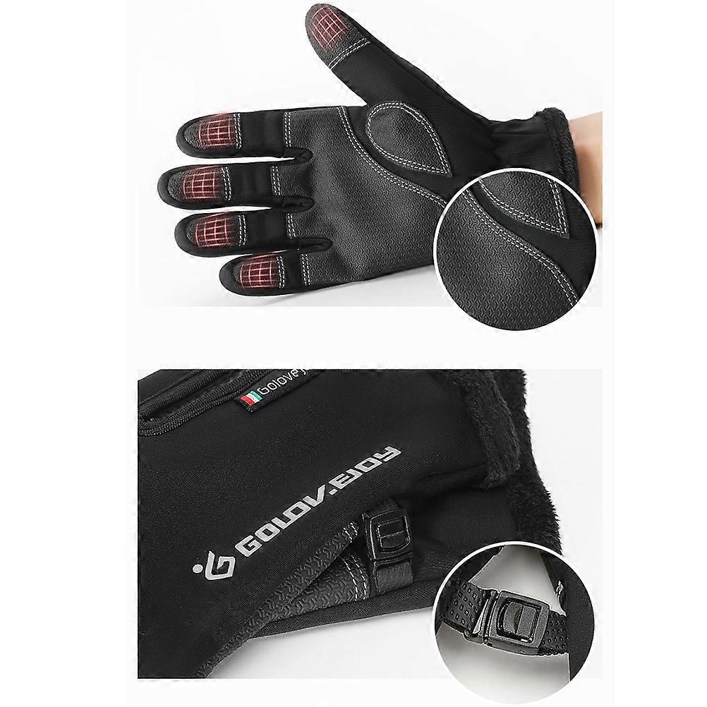 Fingered Screen Touch Handsker Til Mænd Kvinder Sort Varm Vindtæt Størrelse S 1 Par Velegnet Til Vandreture