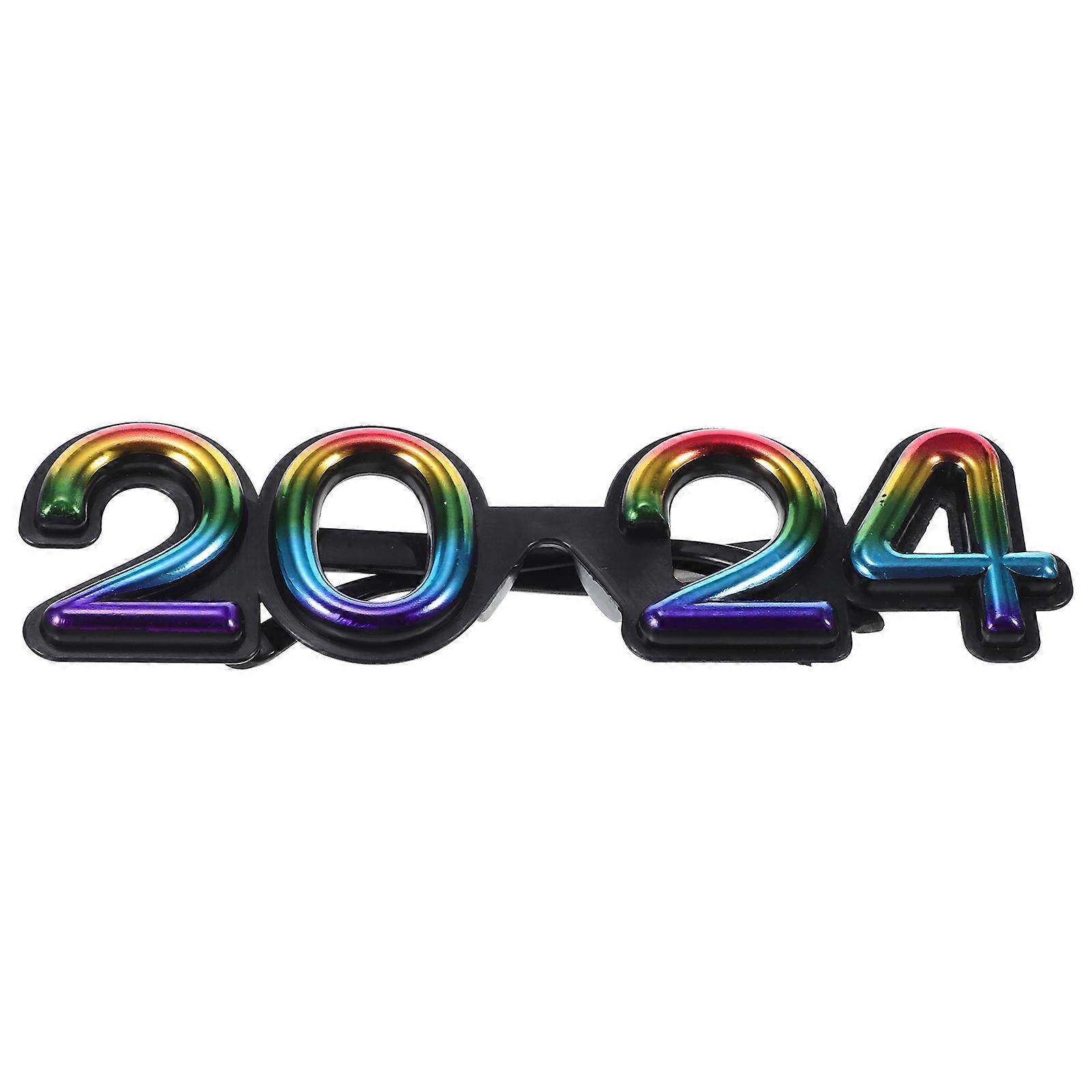 Funny New Year Party Glasses for Decor 2024 Modeling Eye Wear Size Varies