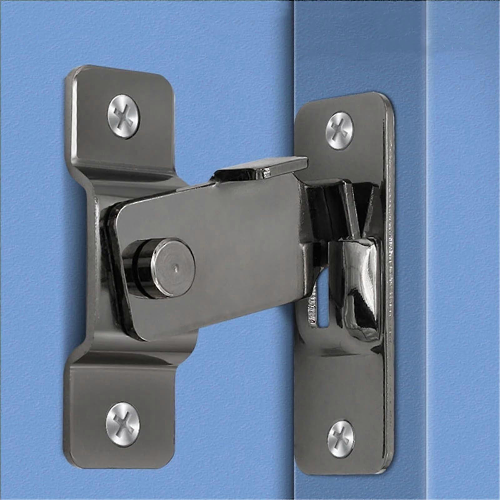 Stainless Steel 90Degree Door Latch Sliding Door Lock Door Bolt Security Lock RightAngle Hasp Latch 1 Piece (LargeBlack) Ref: 4070