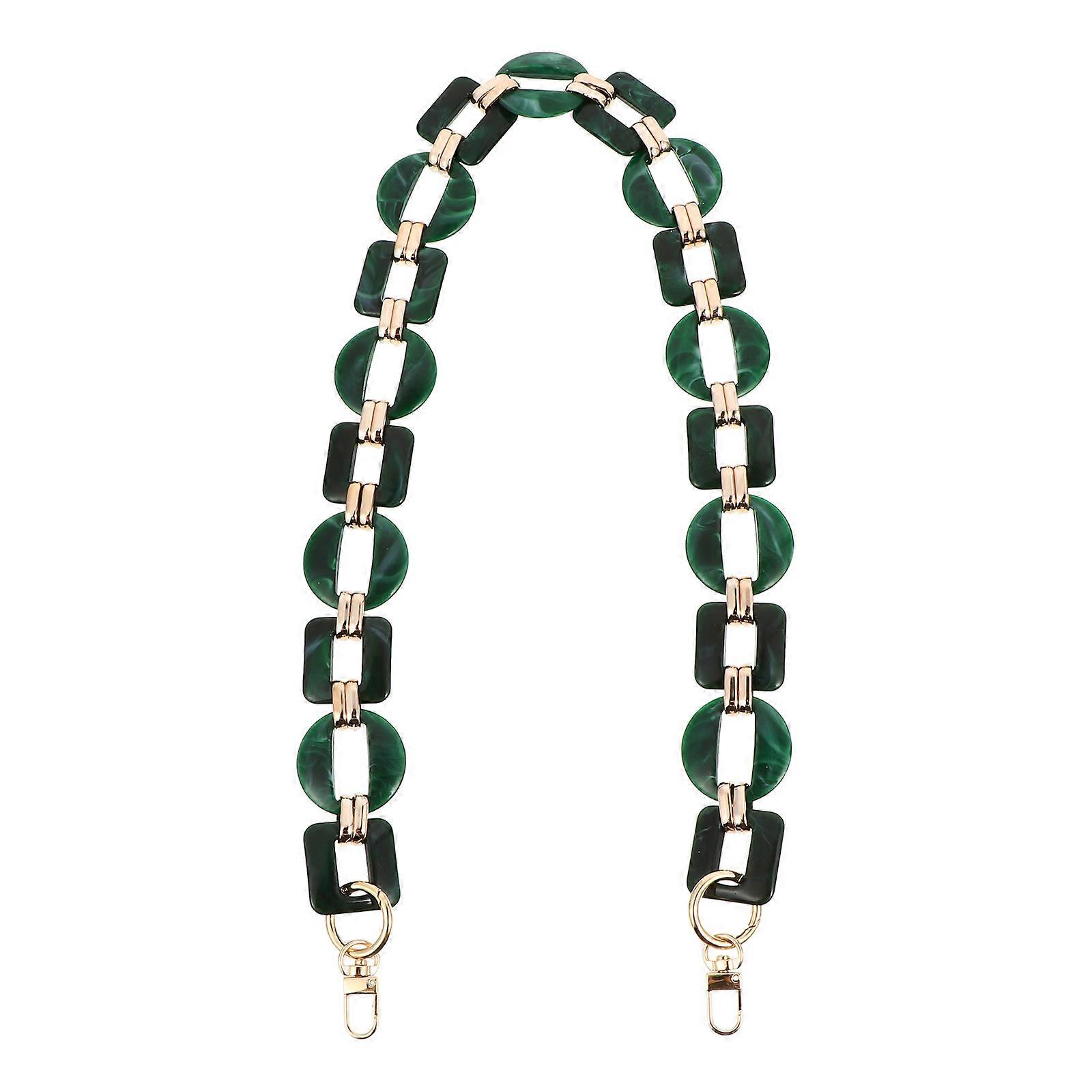 Retro Detachable Resin Bag Chain Color Blocked Acrylic Purse Strap Handbag Accessory Vintage Style Fashion Women