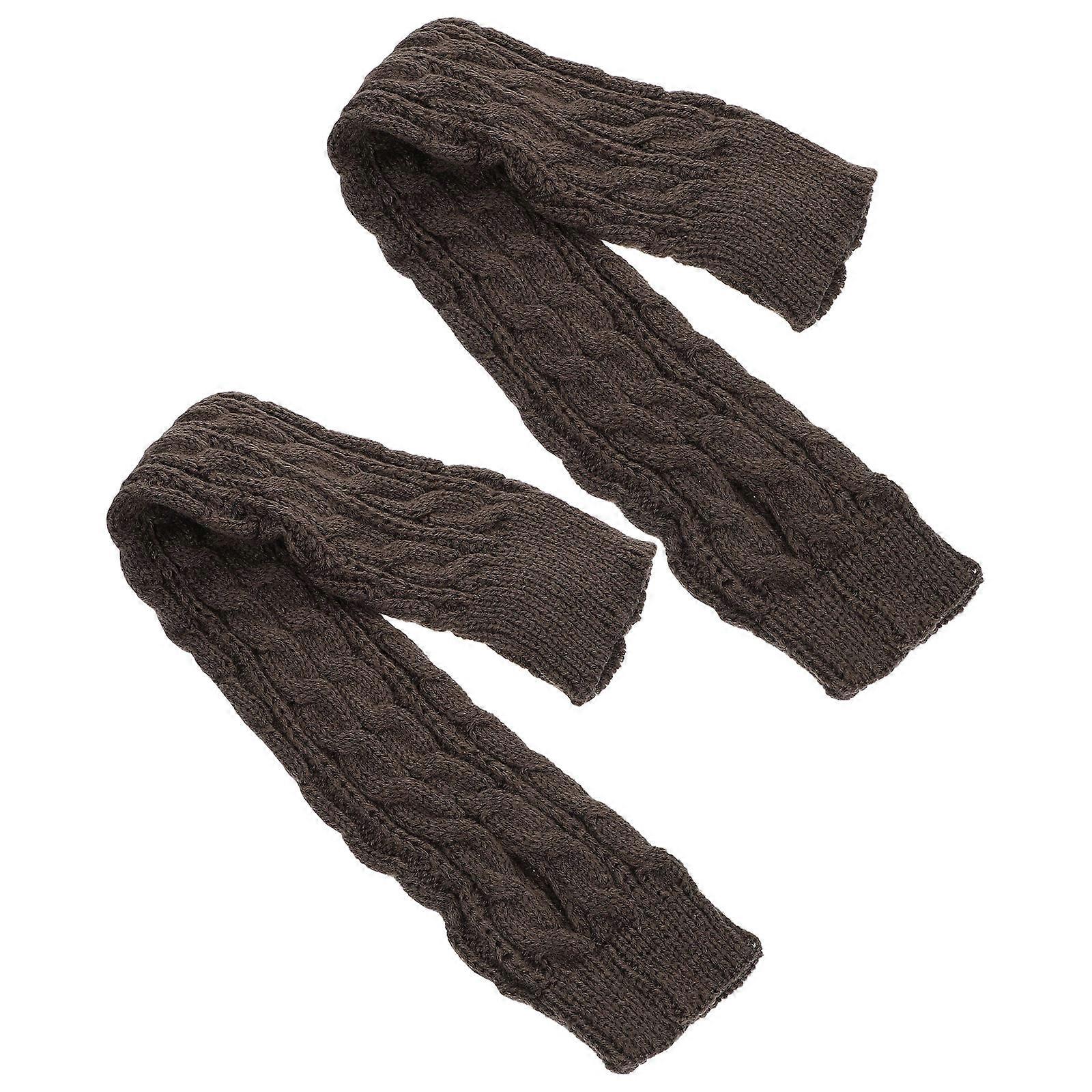 Knitted Arm Warmers Long Fingerless Sleeves For Cold Weather Daily Use Occasions Dark Grey Warmth Retention 1 Pair