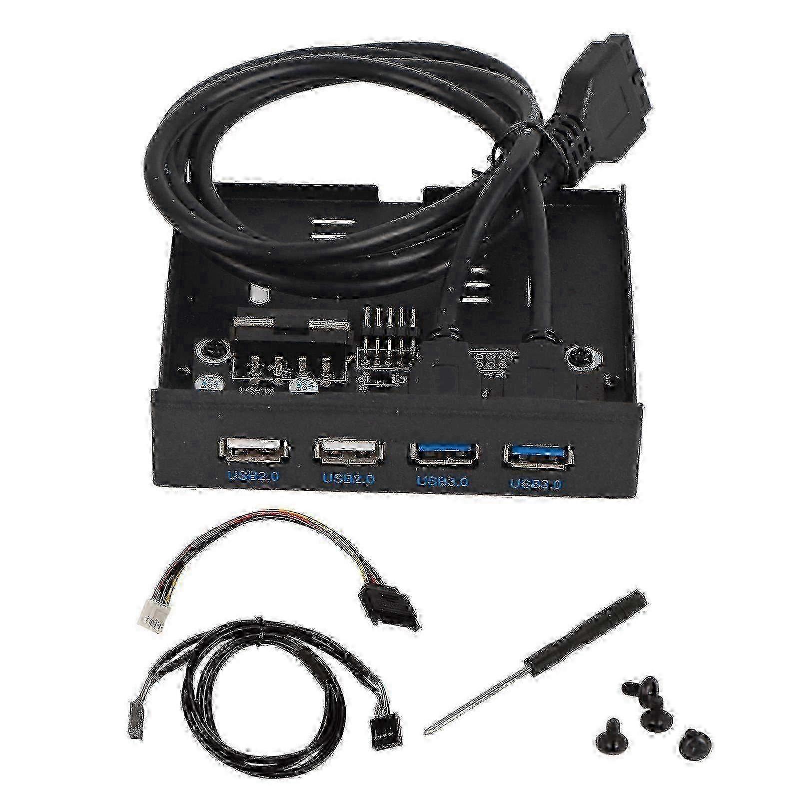 4-Port USB 3.0 Hub Adapter for PC Desktop - High-Speed Internal Combo Bracket for 3.5 Inch Floppy Bay Installation