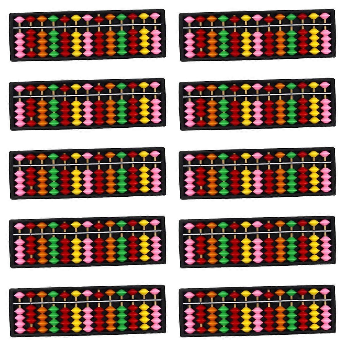 10X Portable Plastic Abacus Arithmetic Abacus Calculation Tool
