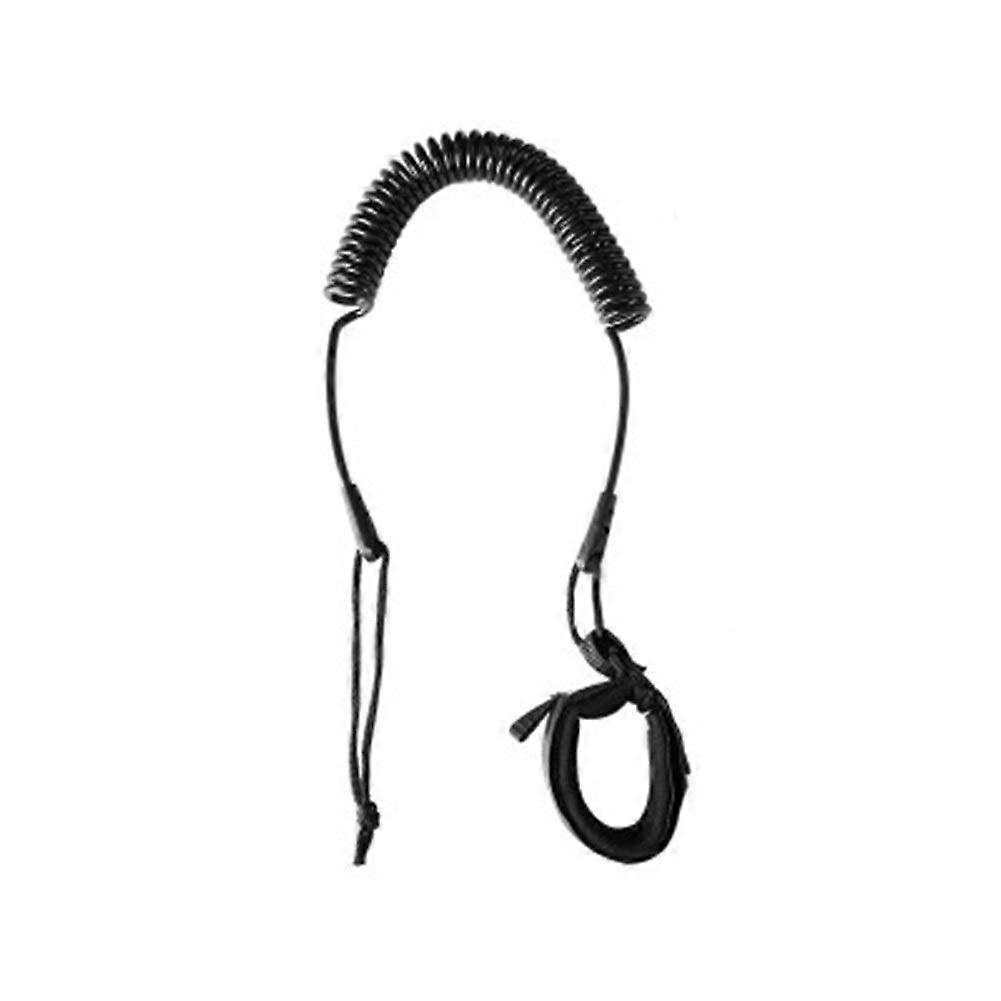 4 Feet Surfboard Ankle Leash Elastic Coiled Leg Rope for Stand Up Paddle Board - Black Color, Compatible with SUP
