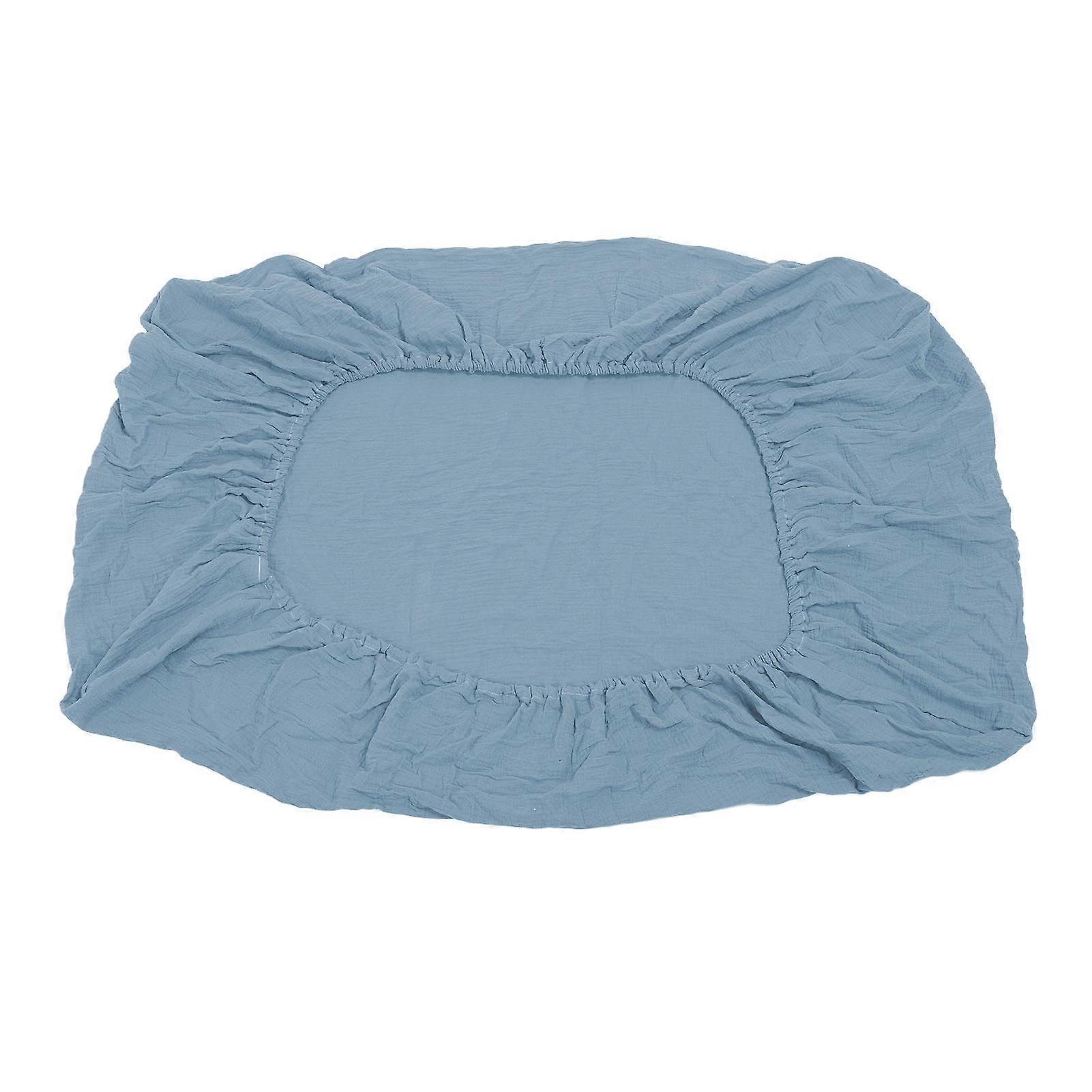 Fitted Crib Sheet Full Cotton Crinkle Fabric Soft Breathable Comfortable Crib Mattress Sheet for Crib Mattress Toddler Bed Mattress Ink Blue