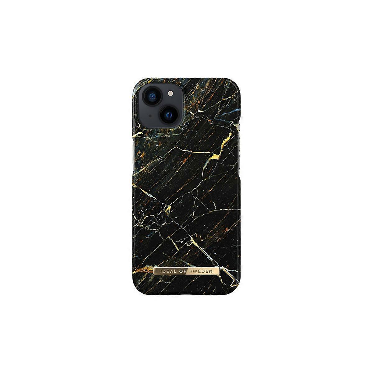 Case for iPhone 13 Model Port Laurent Marble Compatible Wireless Charging, Black