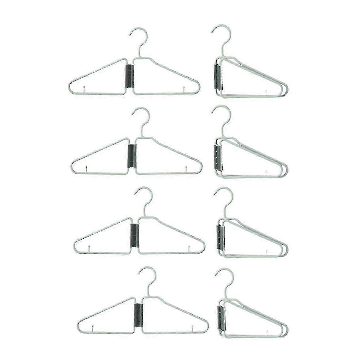 8 Pcs Foldable Plastic Hangers in Green - Space-Saving Clothes Hangers for Efficient Closet Organization and Easy Storage