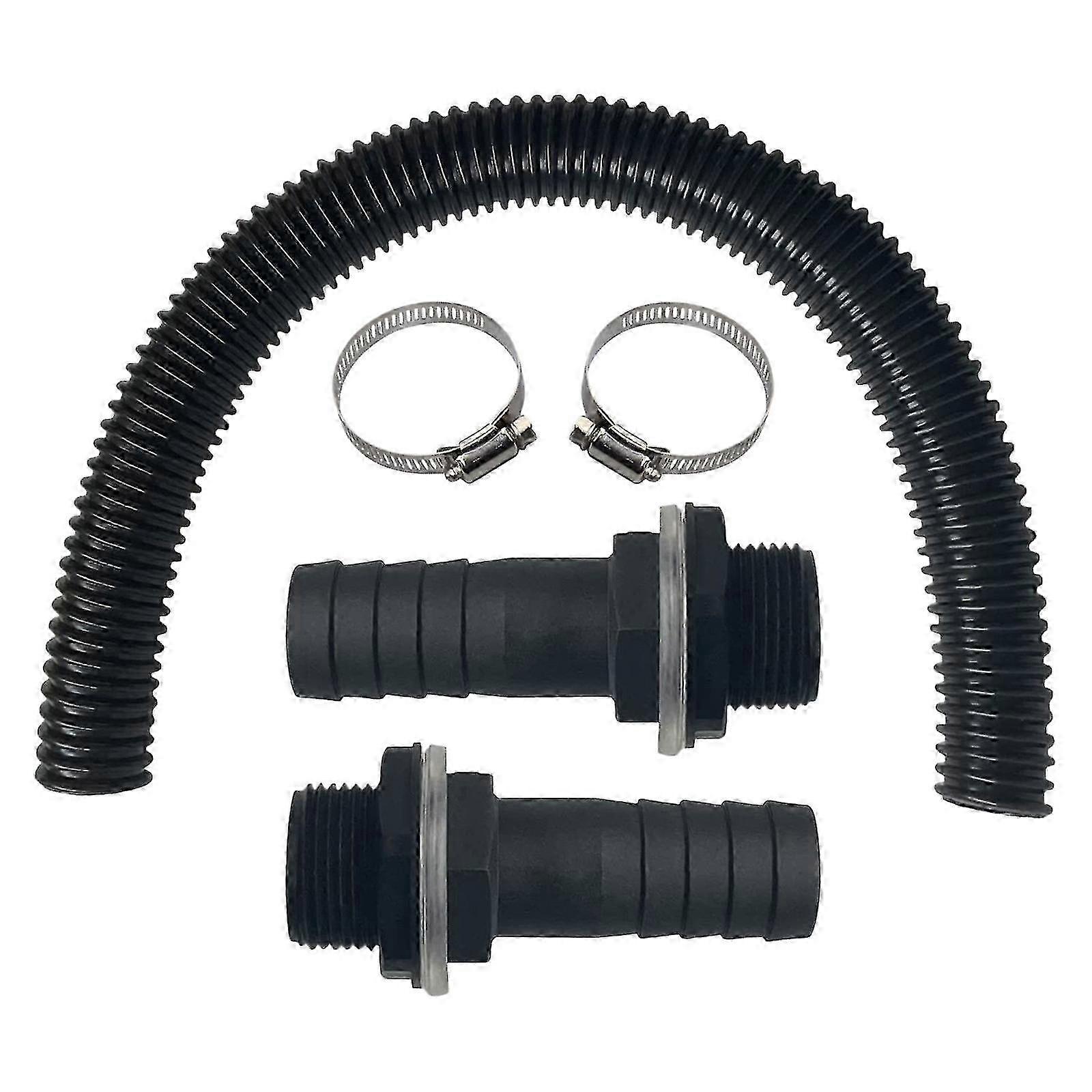 Rain barrel connection kit with 100 cm hose and nozzle