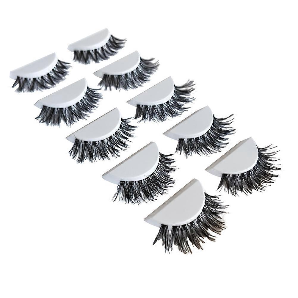 Black Eyelashes for Makeup Use Fiber Material Comfortable to Wear 5 Pairs