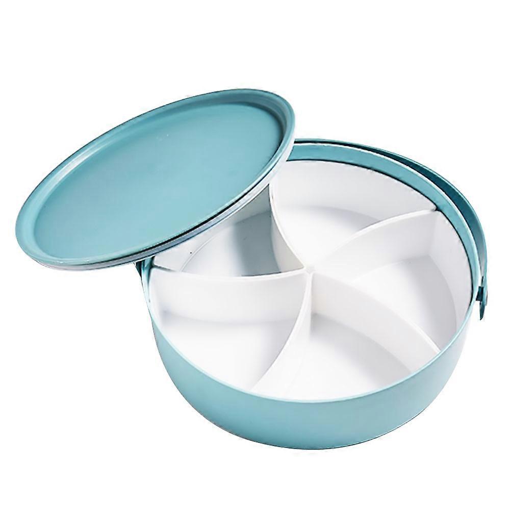 Blue Snack Tray with Divided Compartments for Candy Nuts and Dried Fruit Storage at Home