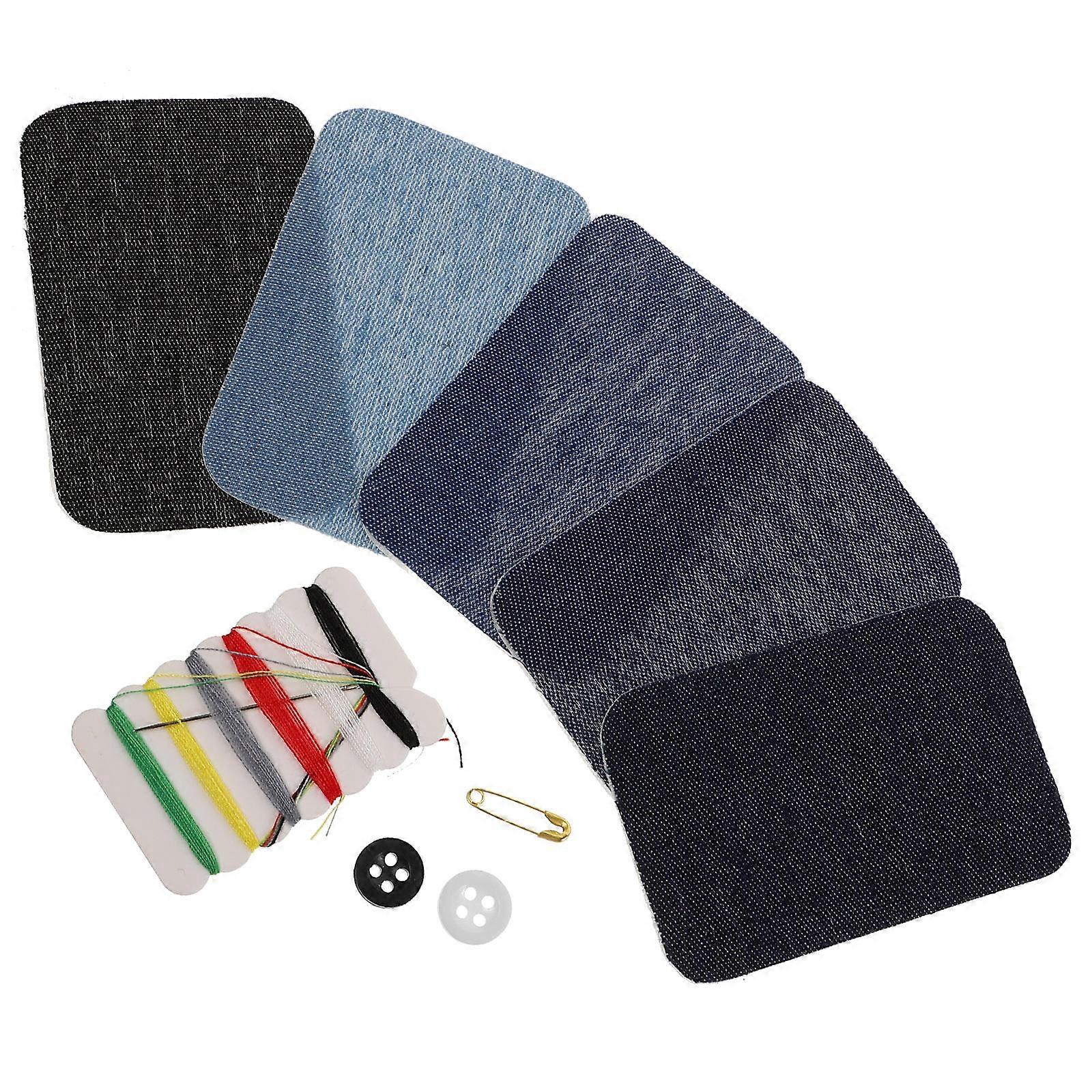 Pants Patches Kit Iron On Fabric Patch For DIY Projects Designed For Elbow Protection In Shapes Including 1 Set