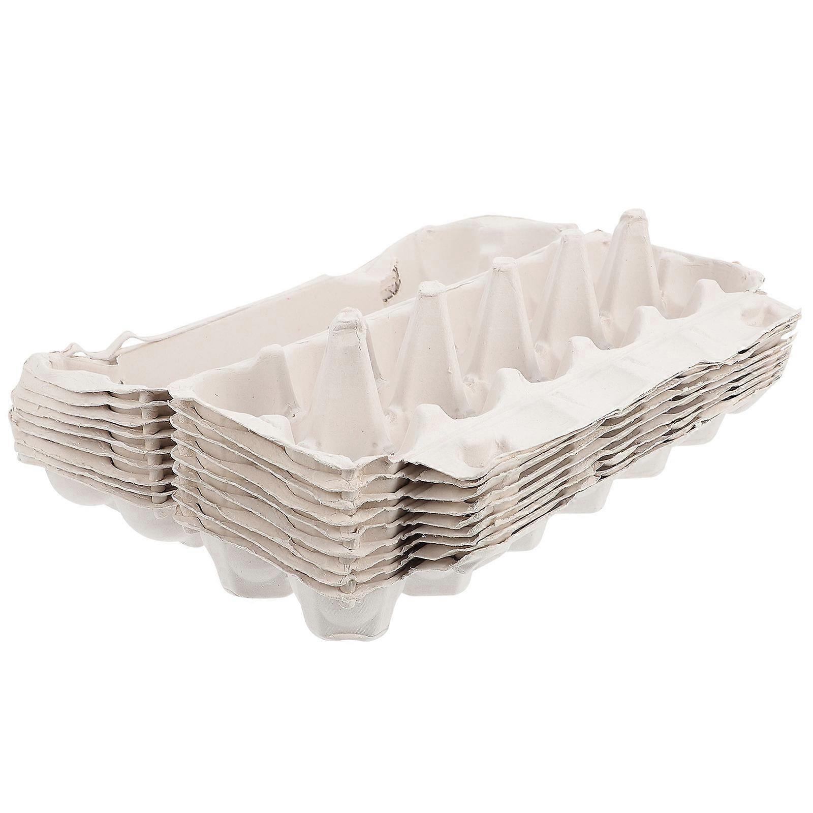 Egg Storage Organizers 10Pcs Practical Design Convenient Boxes For Kitchen Use With Rectangular Shape In Khaki Color