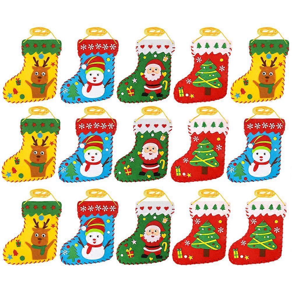 20Pcs DIY Felt Craft Kit For Children Improving Hand-eye Coordination Christmas Toys