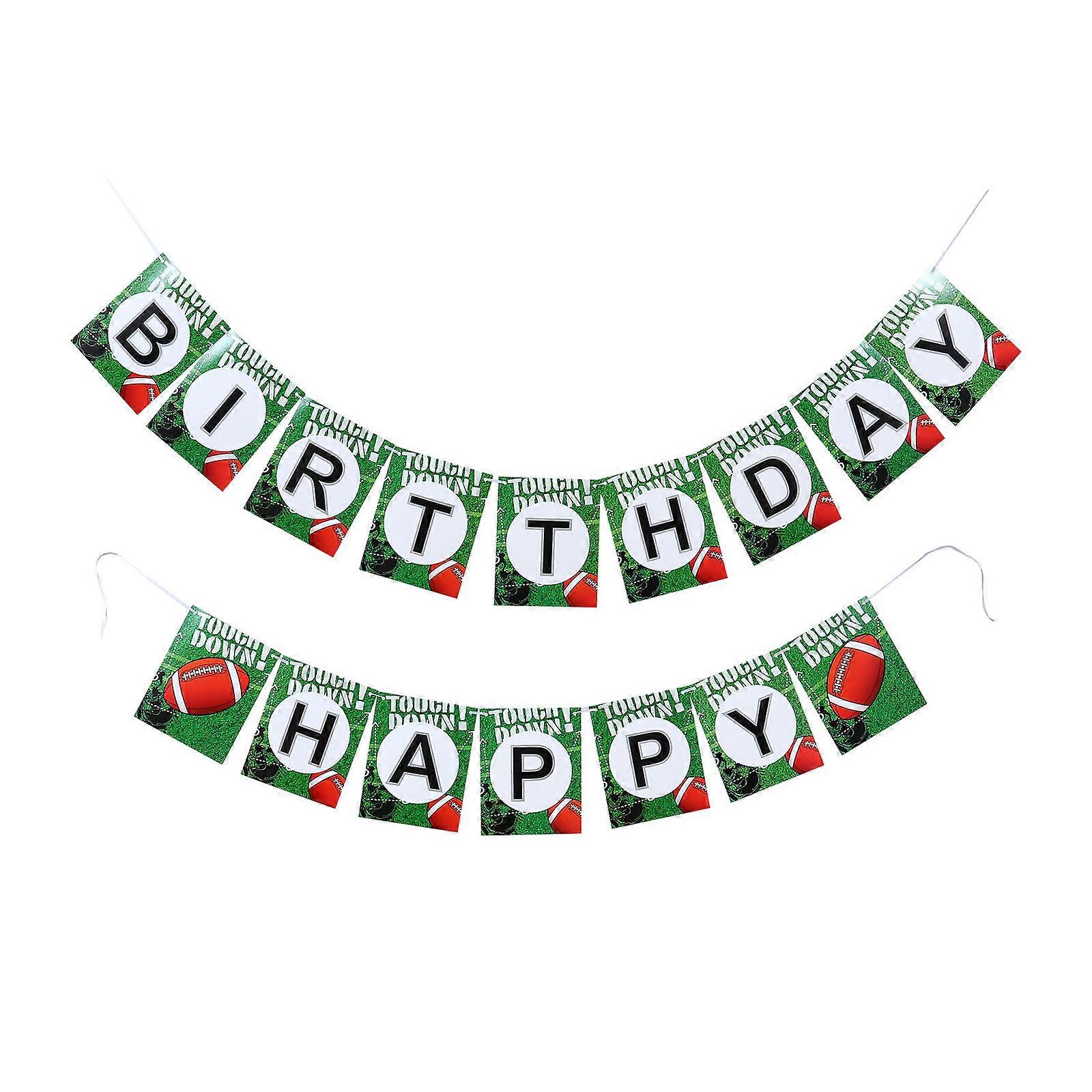 1 Pc Lightweight Hanging Garland Dangling Paper Birthday String Flag (Green)