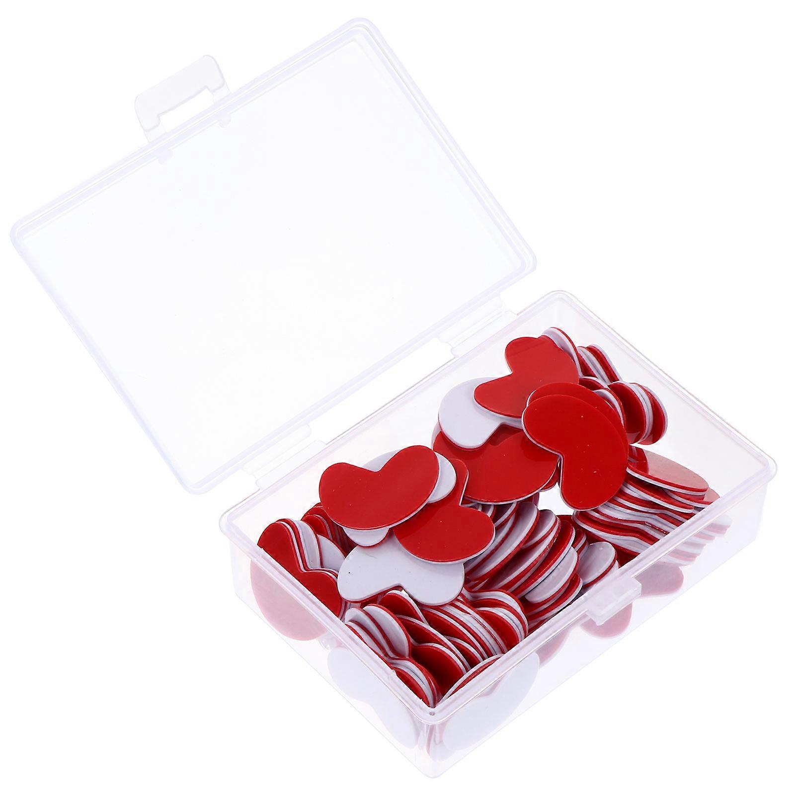 Red Heart Shaped PVC Counting Chips for Kids Math Learning Accessories 100 Pieces