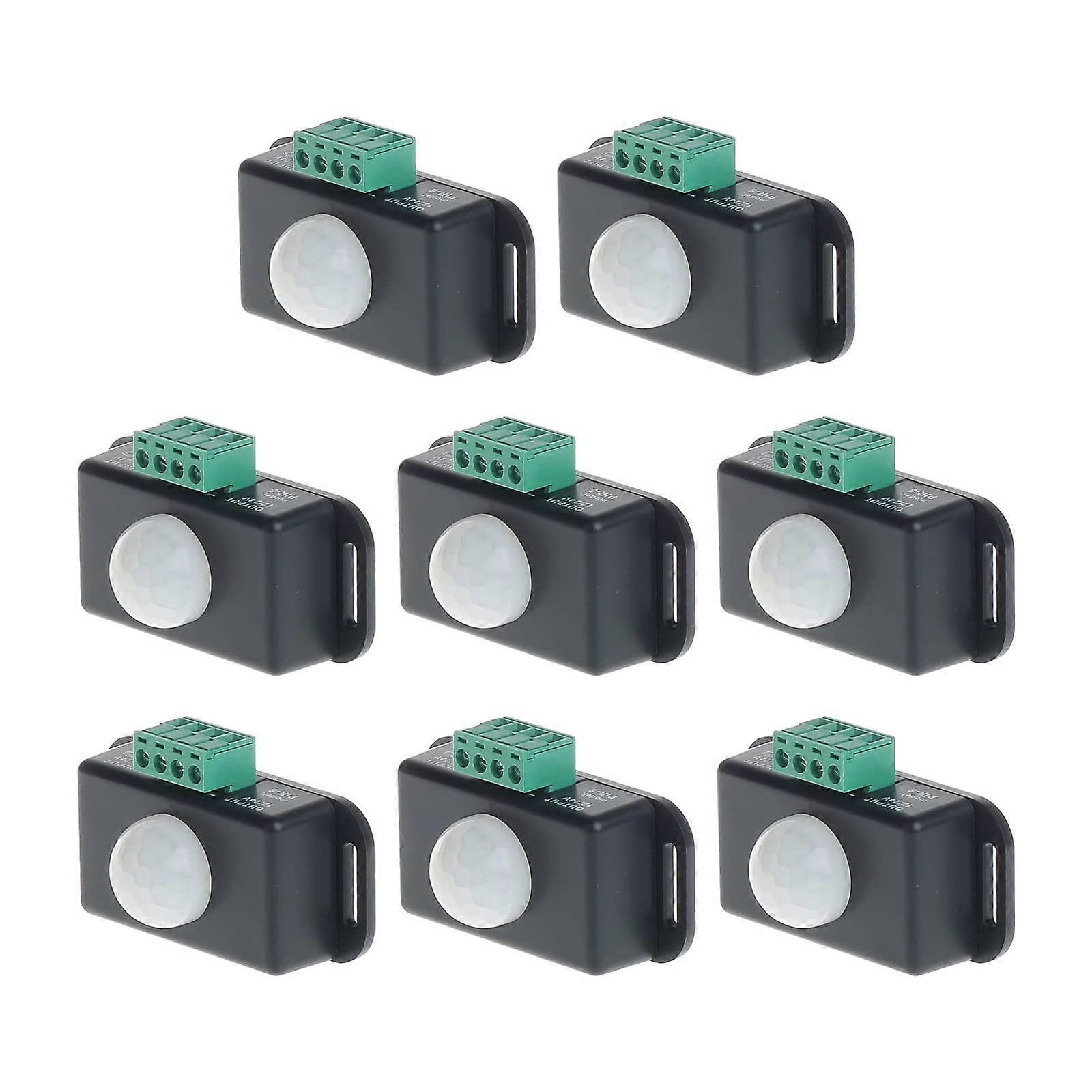 8pcs 12V 24V PIR Motion Sensor LED Motion Sensor Light Switch Body Infrared Motion Sensor Light Switch Controller for Flexible LED Strip Lights