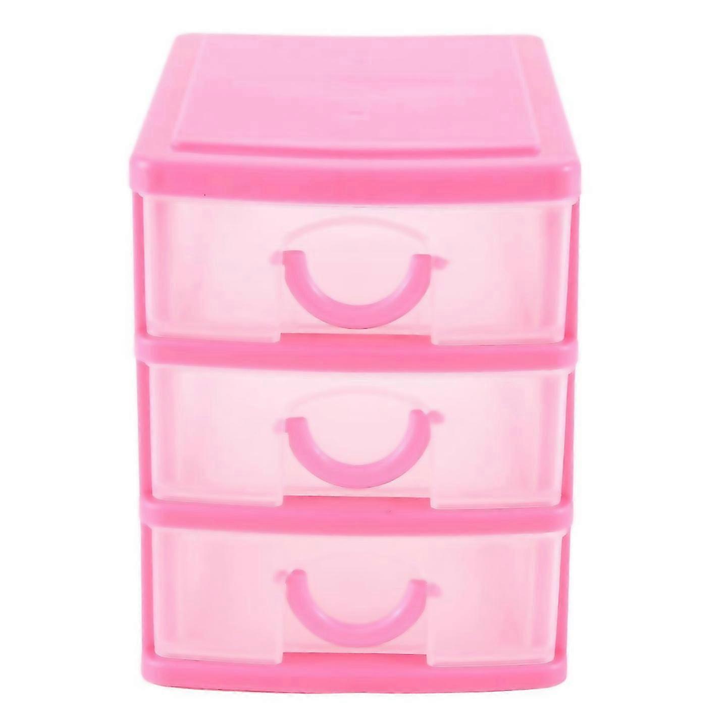 For mini lucent drawer type plastic storage boxose 3 layers Red