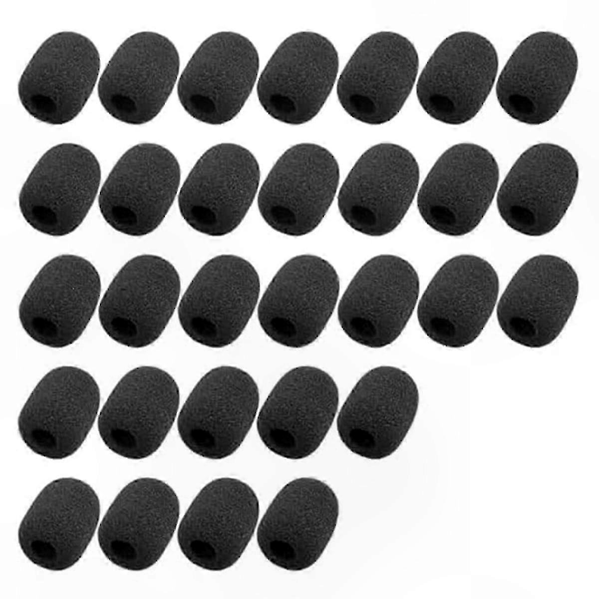 30-Pack Mini Foam Windscreens for Lapel Microphones, Compatible with Headset Mics, Assorted Colors