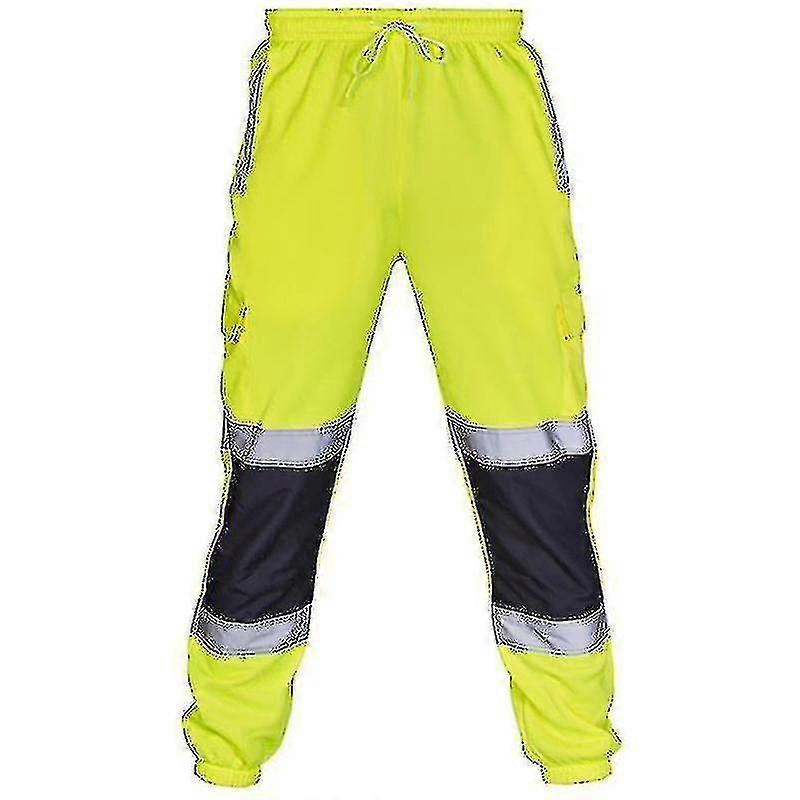 Updated Adult Safety Work Trousers with Hi-Viz Visibility, Elastic Waist and Comfortable Sweatpants for Daily Use