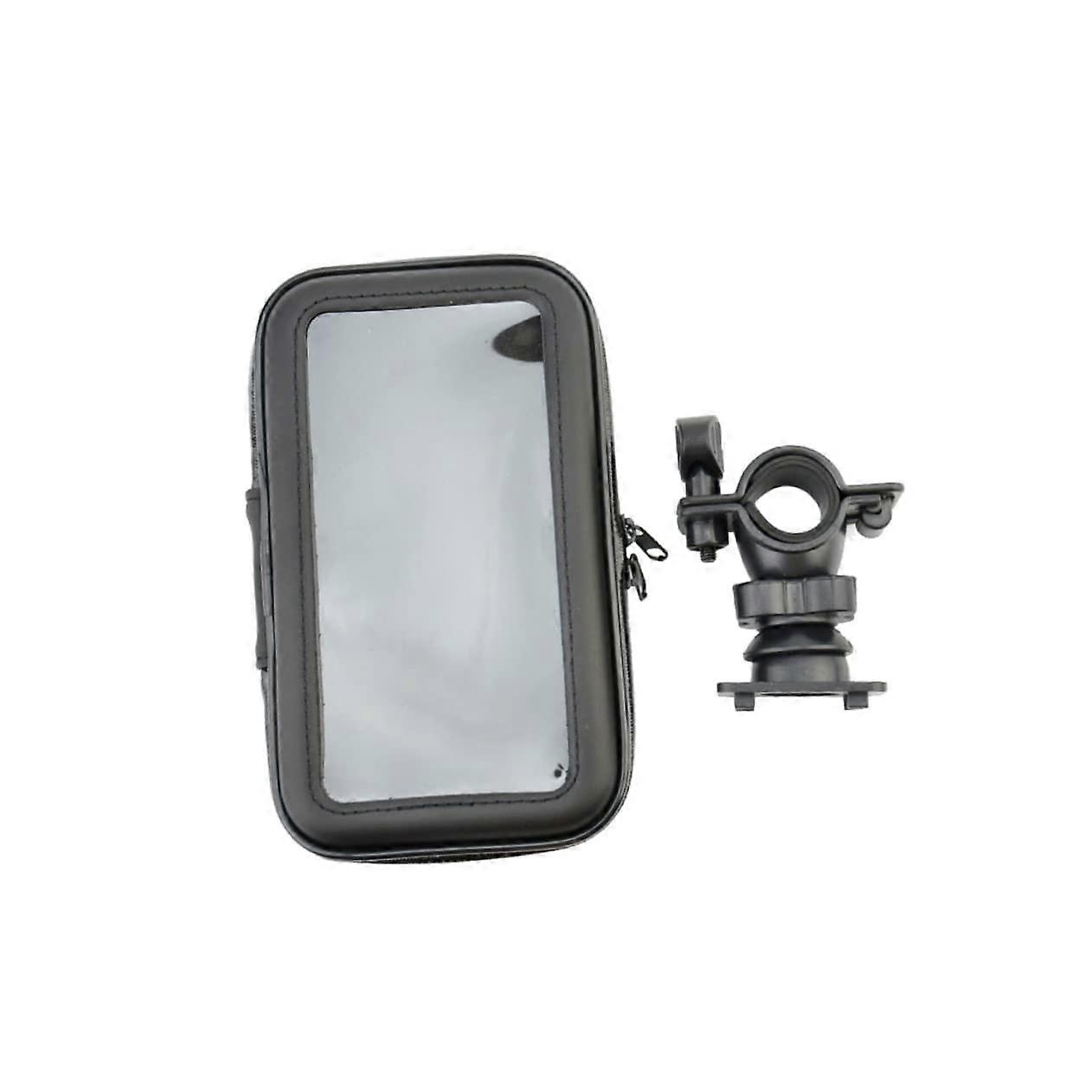 Bike Phone Mount Holder Pouch Large with Rotation Adjustable Handlebar Cradle EVA Pads Compatible for Phones Under Black