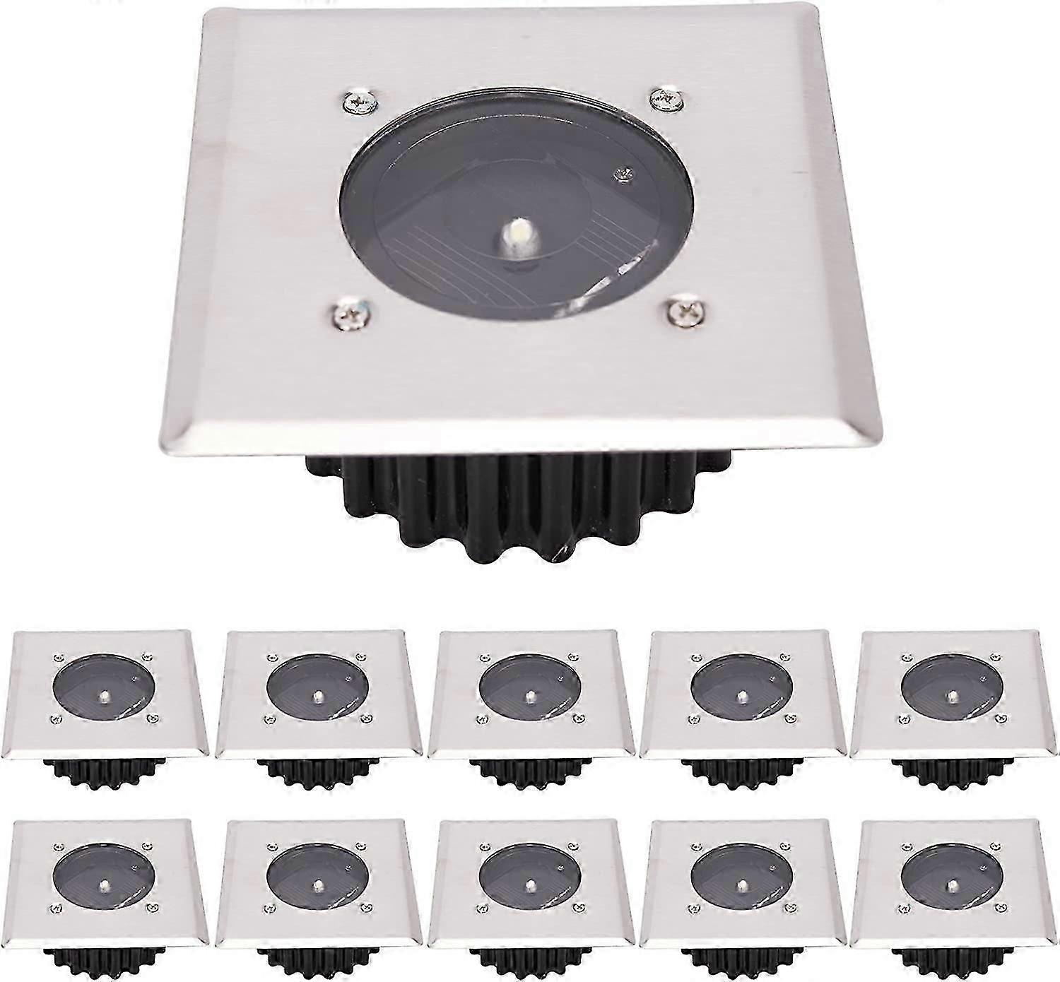 Pachet de 10 lumini solare cu LED, lumină exterioară, lumină stradală, lumină îngropată, impermeabilă IP65 (alb rece)