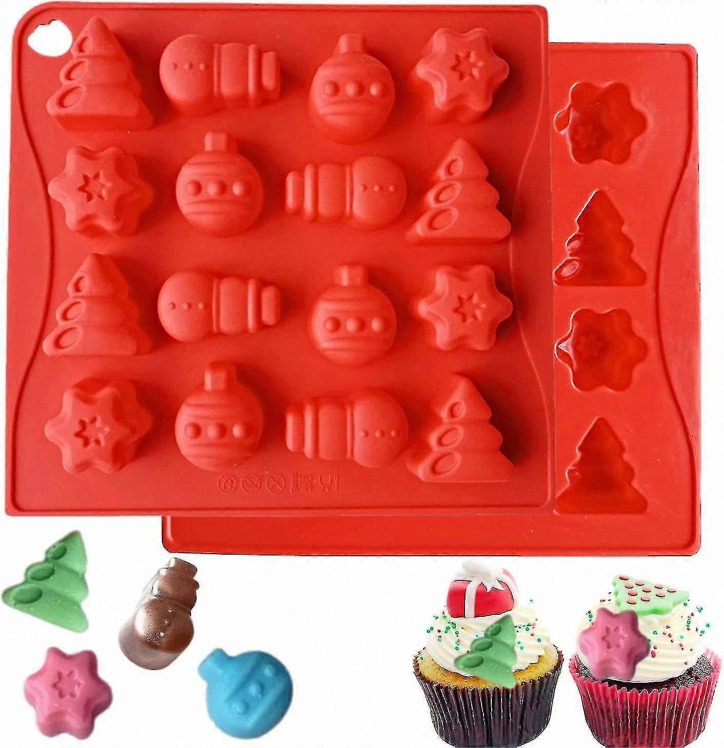 16-تجويف سيليكون العفن لصنع حلوى عيد الميلاد