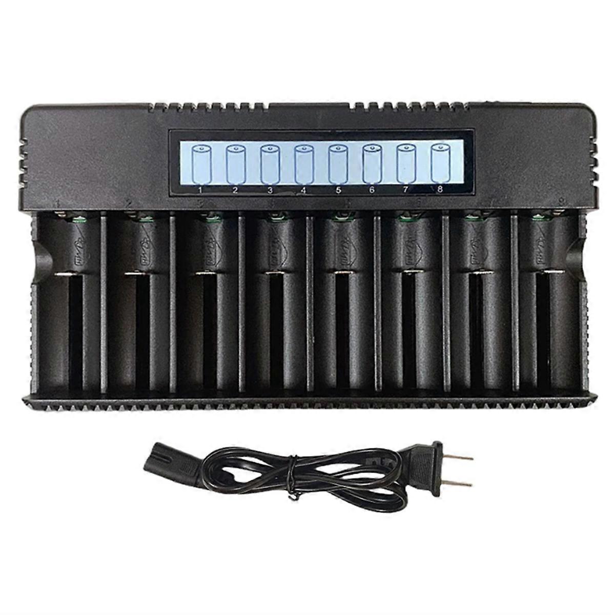 LCD Display 8-Slot 18650/26500 Battery Charger 3.7V Lithium Battery Ni- Ni-Chrome 1.2V 1.5V Battery