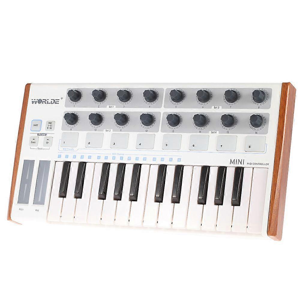 Worlde Ultra-Portable Mini Professional 25-Tasten-USB-MIDI-Drumpad und Keyboard-Controller