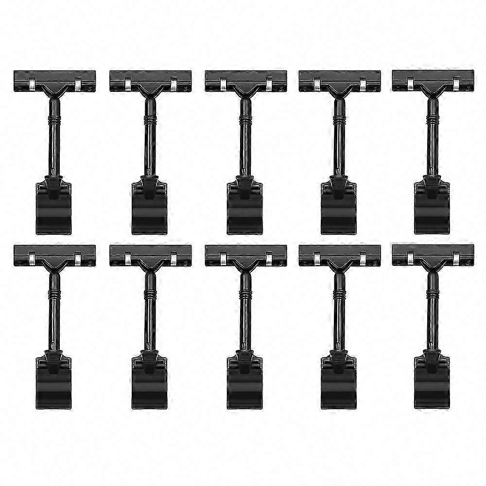 10PCS Adjustable Plastic Sign Holder, Clip-on Double Head Display Clips, Rotating Reusable Price Tags for Store