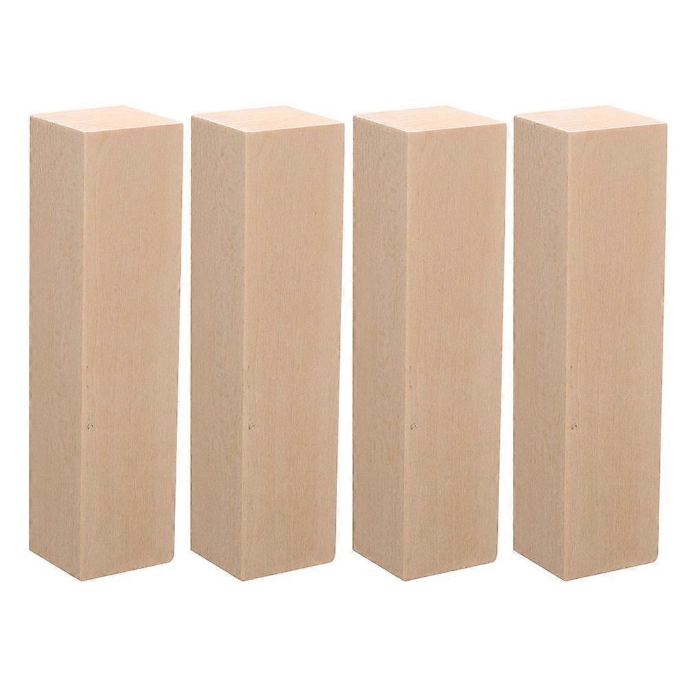 4pcs Unfinished Basswood Blocks for DIY Art, Sculpting & Model Making – Natural Grain Wood Panels for Whittling & Craft Projects
