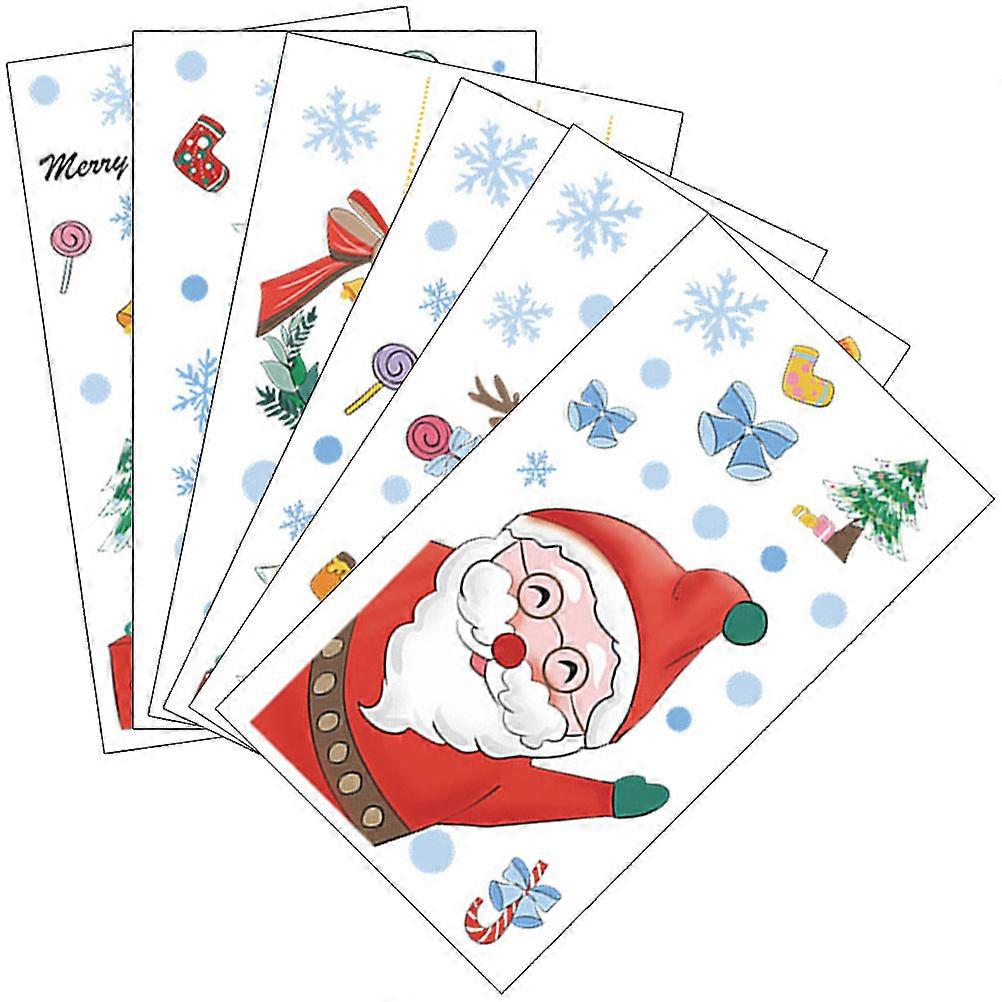 Holiday Window Clings Christmas Tree Pvc Multi Decorative 6sheets