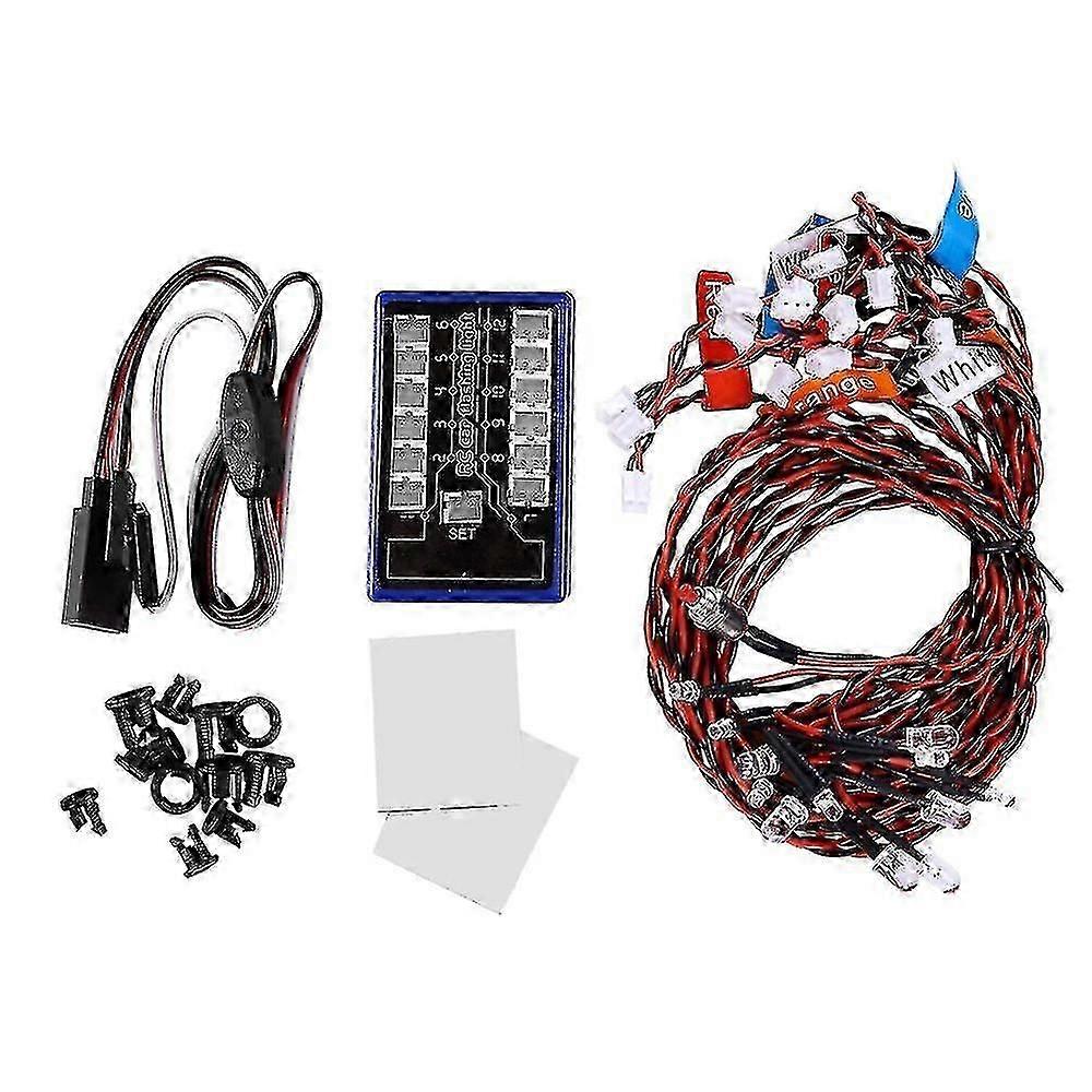 12 Led Flashing Bright Light Strobe Kit System For 1/10 1/8 Axial Scx10 Trx4 Rc Crawler Dift Car