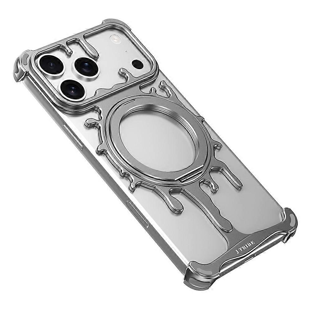 Glacier Series Compatible For iPhone 17 Pro Max Bumper Case Rotating Kickstand Metal Phone Cover Compatible with MagSafe