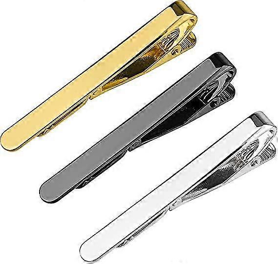 طقم مشابك ربطة عنق كلاسيكية DWW-3 - دبابيس ربطة عنق ذهبية فضية أسود للرجال