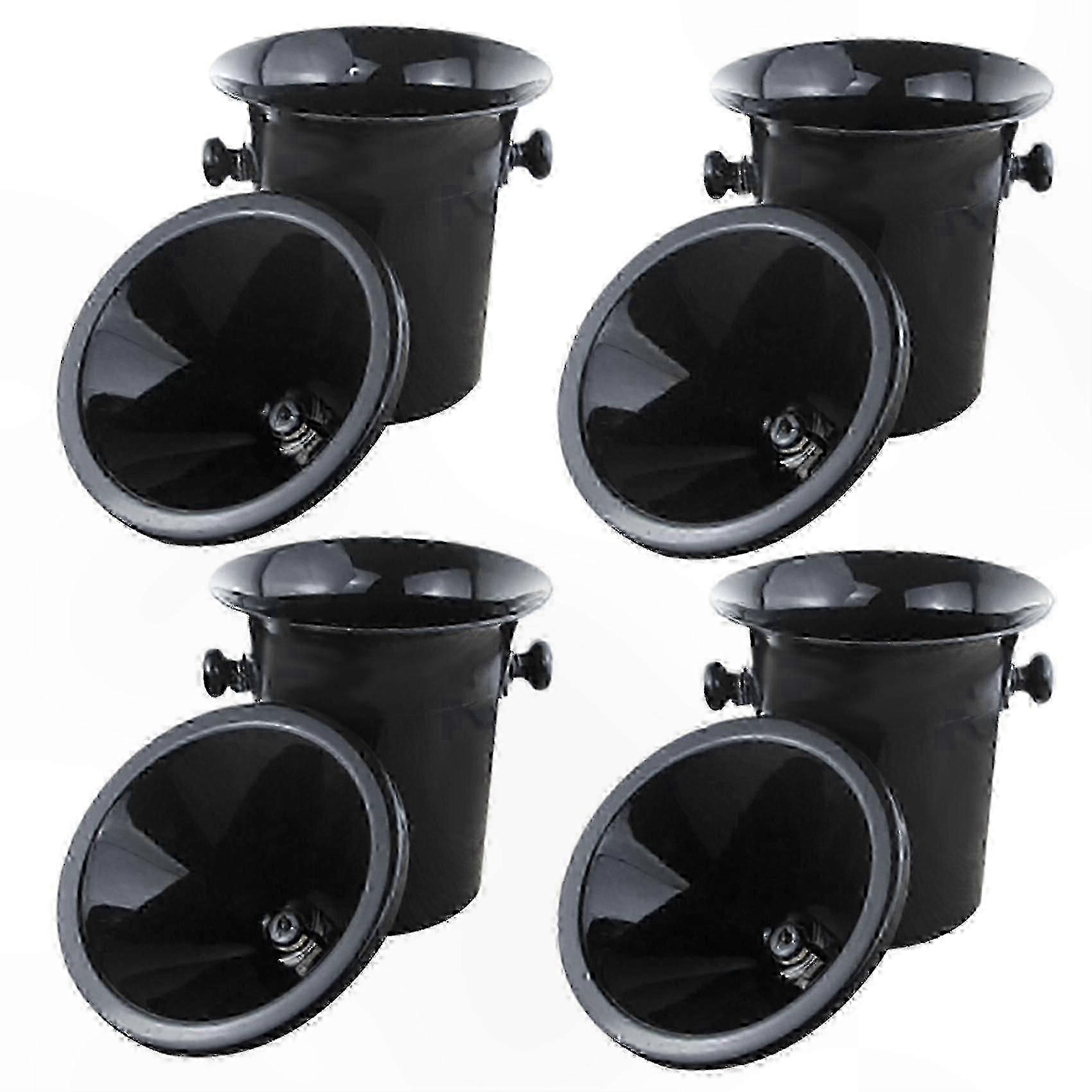 Black Plastic Wine Spittoon with Funnel - 4 Pack Standard Size for Tasting Events