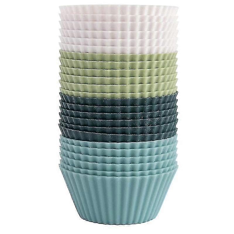 Silicone cake baking cups, 24-piece set, reusable and suitable for multiple scenarios