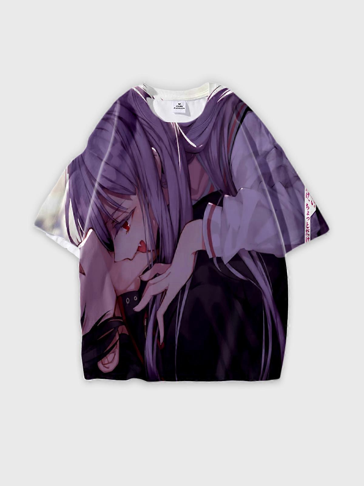 T-Shirt Round Neck, Loose Short Sleeve Seraph of the end Mahiru Hiragi Graphic Tee, Unisex Summer Casual Top U37