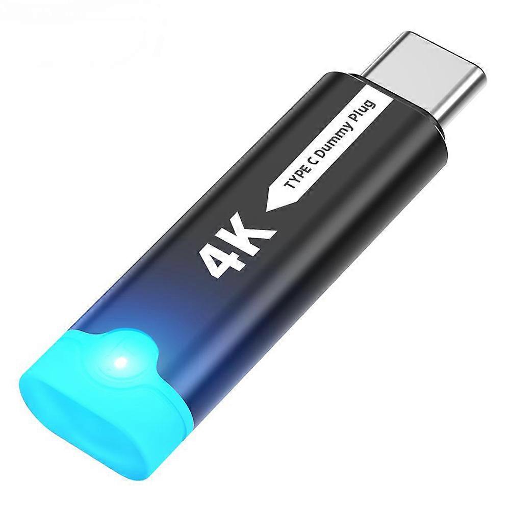 TKdaddy 4K 60Hz Type-C Virtual Display Adapter For USB4 Thunderbolt 3 / 4 Laptops Desktop Computers GPU EDID Emulator Black