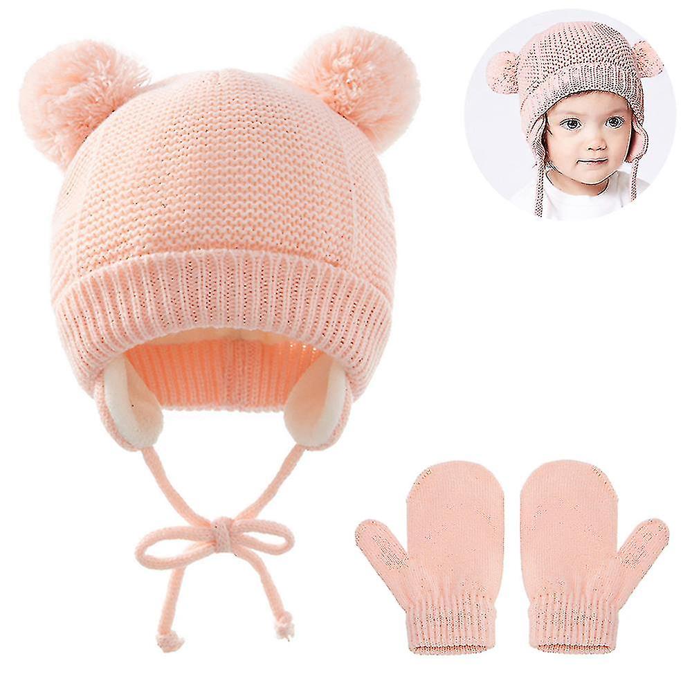 1 להגדיר בייבי כובע דוב חמוד דוב Earflap Beanie חם לסתיו חורף