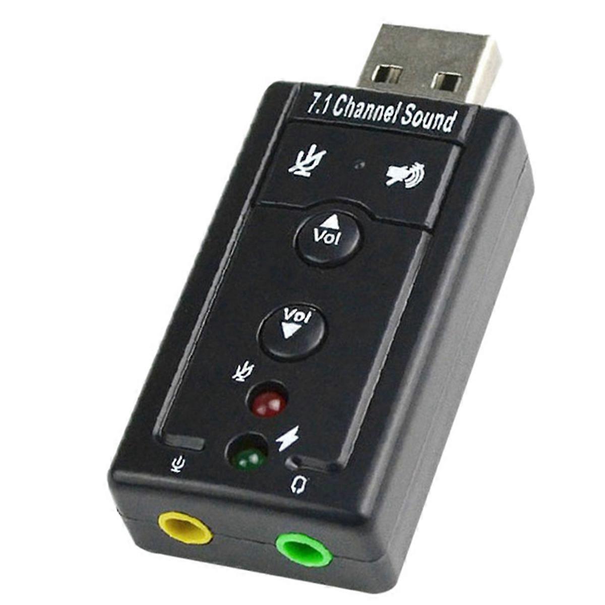 External USB Sound Card 7.1 Channel Audio Adapter with 3.5mm Interface Mini Portable Design for Improved Sound