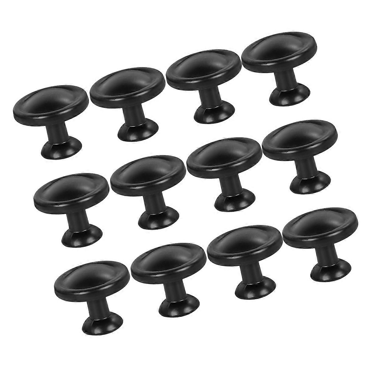 12pcs Aluminum Door Knobs Round Pull Handle for Kitchen Cabinet Knobs Cupboard Wardrobe Pull Matted Black